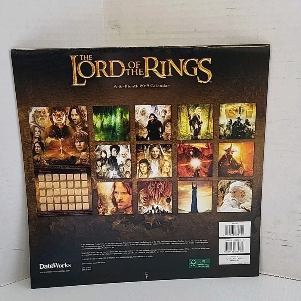 LORD OF THE‎ RINGS 2018 Calendar Orlando Bloom